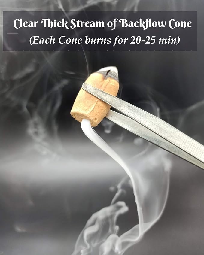 Hem Backflow Incense Cones for Waterfall (3 Types, 120 Cones) - Palo Santo, White Sage & Sandalwood | Strong Heavenly Scent With Thick White Fountain