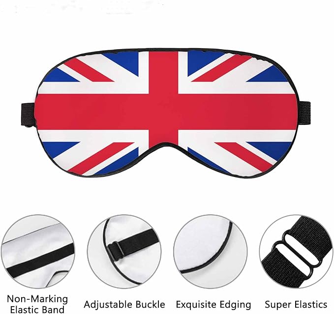 Great Britain Sleep Eye Mask United Kingdom Flag UK Flags Men Women Sleep Mask with Adjustable Strap Eye Cover Eye Shade for Travel, Nap,Meditation - Bloomnest