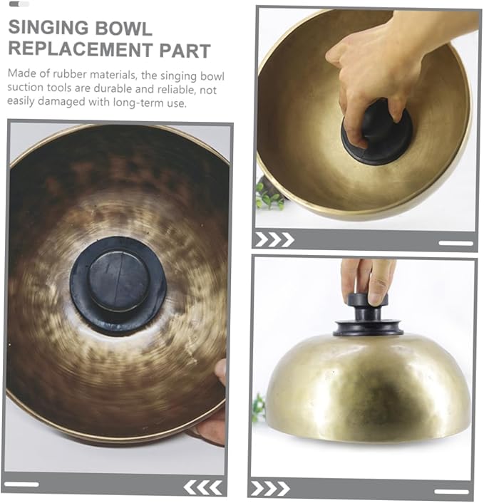 Toyvian Singing Bowl Suction Cups 2-Pack Rubber Handles for Secure Nepali Sound Bowl Lifting Meditation Accessories - Bloomnest