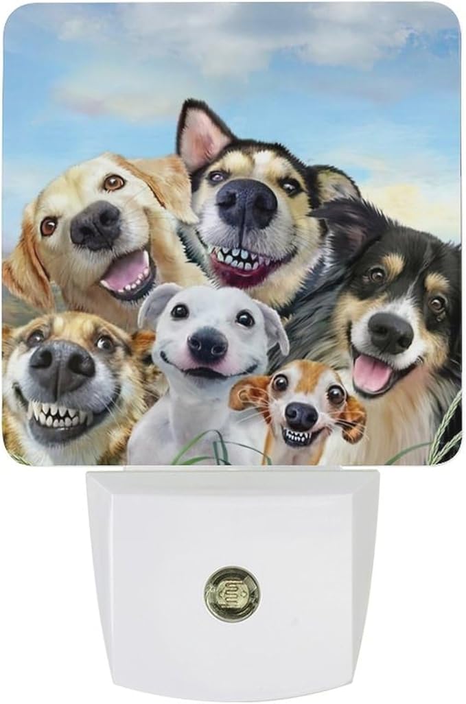 Cute Dog Night Light, Plug into Wall Decor Nightlights for Bedroom, Bathroom, Hallway, Kitchen, with Dusk to Dawn Light Auto Sensors LED Night Lights for Boys Girls Women Men Room Gifts - Bloomnest