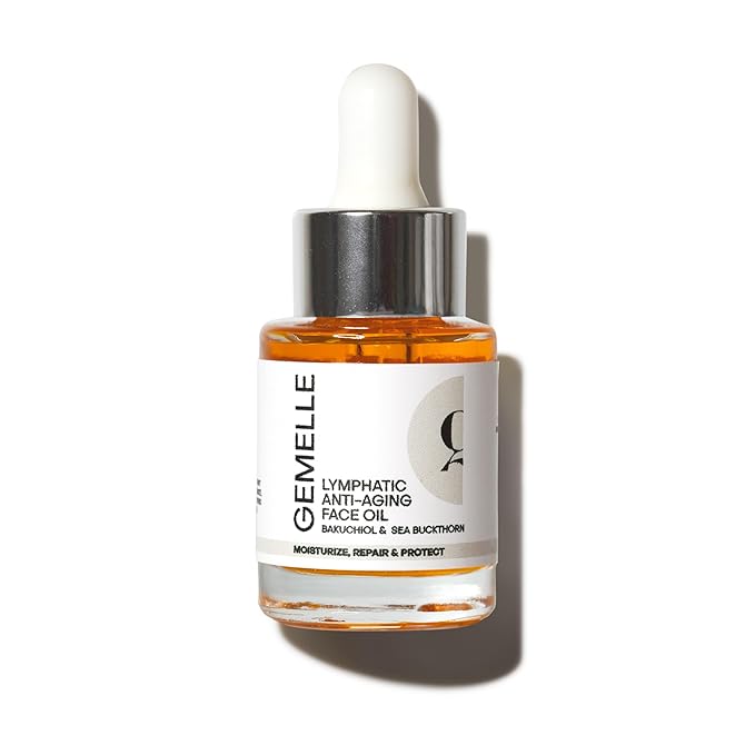 GEMELLE Lymphatic Anti-Aging Face Oil | 10x Award winner | Vitamin C,E & A | Moisturize, Repair & Protect | Bakuchiol, Sea Buckthorn & More! | Organic, Natural, Clean Beauty | Starter, Travel 15ml - Bloomnest