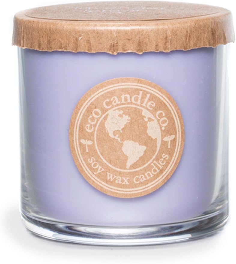 ECO CANDLE CO. Recycled Candle, Lavender Lemon, 6 oz. - Scents of Lavender & Lemons - 100% Soy Wax, No Lead, Kraft Paper Label & Lid, Hand Poured, Phthalate Free, Made from Midwest Grown Soybeans - Bloomnest