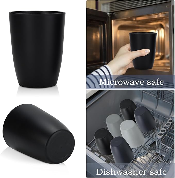 Wheat Straw Cups 8 PCS Good Alternative to Plastic Reusable Cups 20 oz Unbreakable Drinking Cup Reusable Dishwasher Safe Water Plastic Glasses Classic Series - Bloomnest