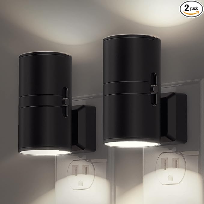 L LOHAS LED Bright Night Light, Night Lights Plug into Wall, 5000K Daylight White, Dimmable Nightlight Plug in with Light Sensor, Decorative LED Nightlights for Hallway Bathroom Kitchen, 2 Pack - Bloomnest
