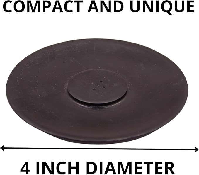 Handmade Marble Incense Holder - Round Incense Burner with Multiple Holes for Incense Sticks. Decorative Ash Catcher for Home and Office Decor. (4 inch Diameter, Black) - Bloomnest