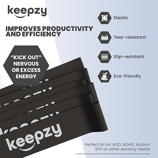 20 Pack Chair Bands, Anti Slip Chair Bands for Kids with Fidgety Feet, ADHD Chair Bands for Classroom, Desk Bands for Student Desks, Sensory Chair Rubber Bands - Bloomnest