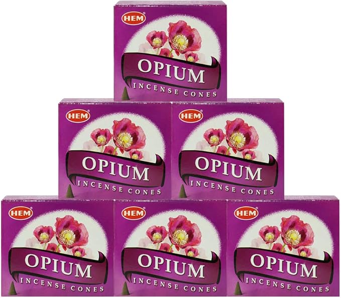 TRUMIRI Incense Cone Holder Bundle with Hem Opium Incense Cones - Pack of 6 (Approx 60 Cones) TRUMIRI