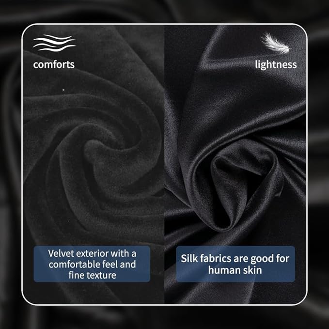 Sleep Mask Bluetooth 5.4 Headphones Soft Wireless Headband Eye Mask Blackout with Microphone (Black M) - Bloomnest