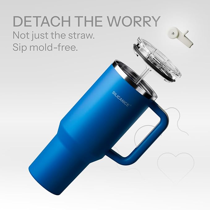 Easy Clean Pro Tumbler - 40 oz Water Bottle with Handle & Quick-Disassemble Flip Straw, Leak Resitance,Double Wall Insulated Stainless Steel, Dishwasher Safe, BPA-Free,Gifts for Women & Men - Bloomnest