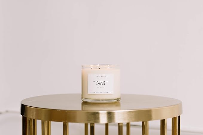 Calyan Wax Co. Seaside & Citrus 3 Wick Scented Candle - 43 Hour Burn - Luxury 3 Wick Soy Candles - Non Toxic Soy Wax Candles - Long Lasting Large Glass Jar Candle for Home - 14.9oz - Bloomnest