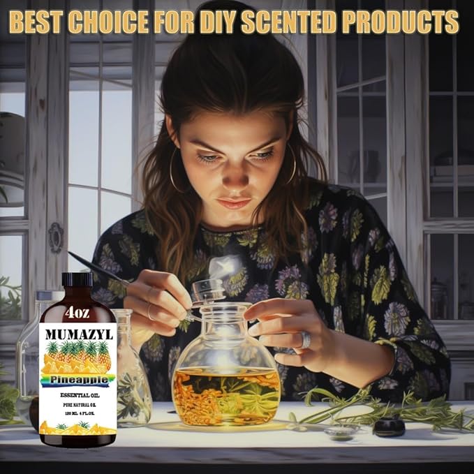 Pineapple Essential Oil, Pineapple Oil 4 Fl Oz 120ML for Diffuser Humidifier Yoga Cleaning DIY Candle Soap Making Essential Oils - Bloomnest