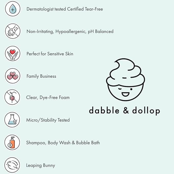 Dabble & Dollop Fresh Fruit Mini Bath Bombs & Blueberry Shampoo, Body Wash, Bubble Bath for Kids - All Natural Fruity Scents, Resealable Pouch, Vegan, Gluten-Free, Cruelty-Free (Pack of 2) - Bloomnest