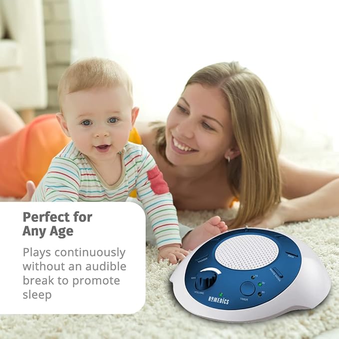 Homedics SoundSleep White Noise Sound Machine, Blue, Small Travel Sound Machine with 6 Relaxing Nature Sounds, Portable Sound Therapy for Home, Office, Nursery, Auto-Off Timer, By Homedics (Pack of 3) - Bloomnest