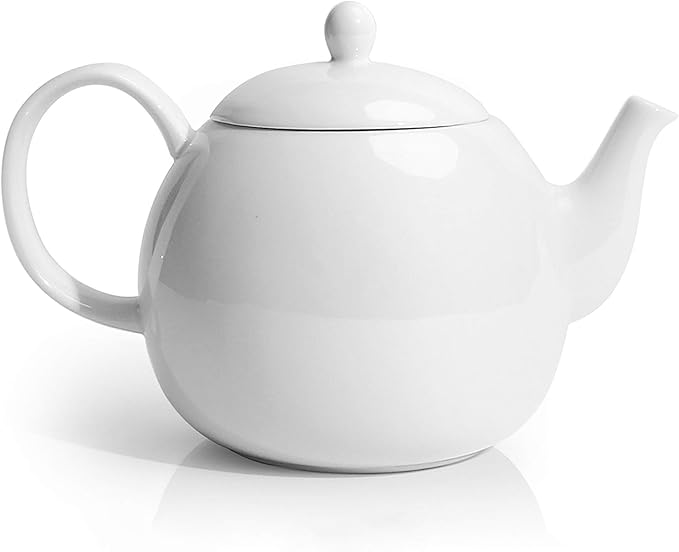 Sweese Porcelain Teapot, 40 Ounce Tea Pot - Large Enough for 5 Cups, White - Bloomnest