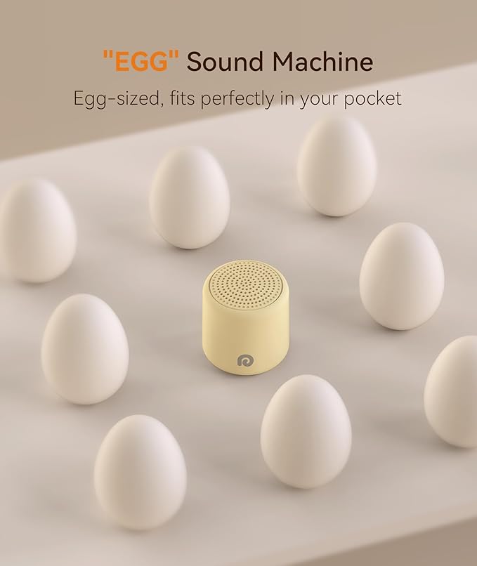 Dreamegg Travel White Noise Machine - Portable Sound Machine for Baby Adults, Travel Sound Machine for Sleep, 16 Nature Sound, Timer, White Noise Machine for Sleeping Gift, Butter