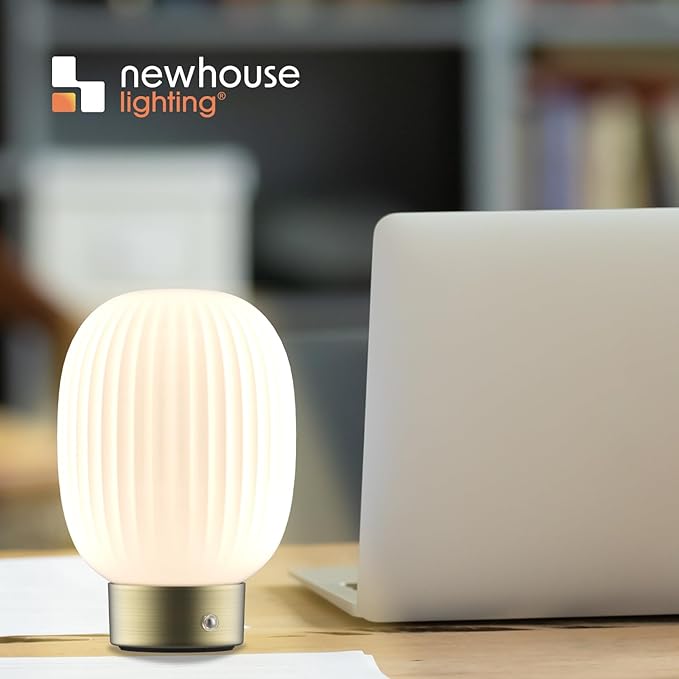 Newhouse Lighting Altura, Brass 2700K Dimmable Cordless USB-C Rechargeable Table Lamp NHTL-AL-BRS, Cordless Desk Lamp for Living Room, Bedroom, Coffee Table, and Other Cozy Home Decor - Bloomnest