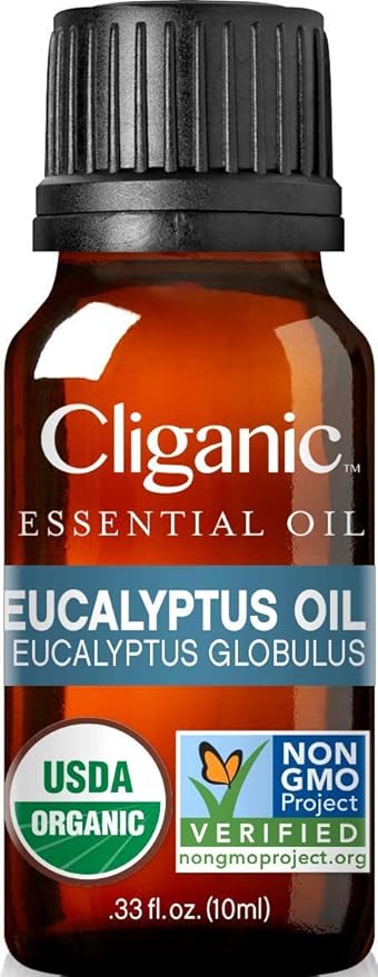 Cliganic USDA Organic Eucalyptus Essential Oil, 100% Pure | Natural Aromatherapy Oil for Diffuser Steam Distilled | Non-GMO Verified (Packaging May Vary) Cliganic