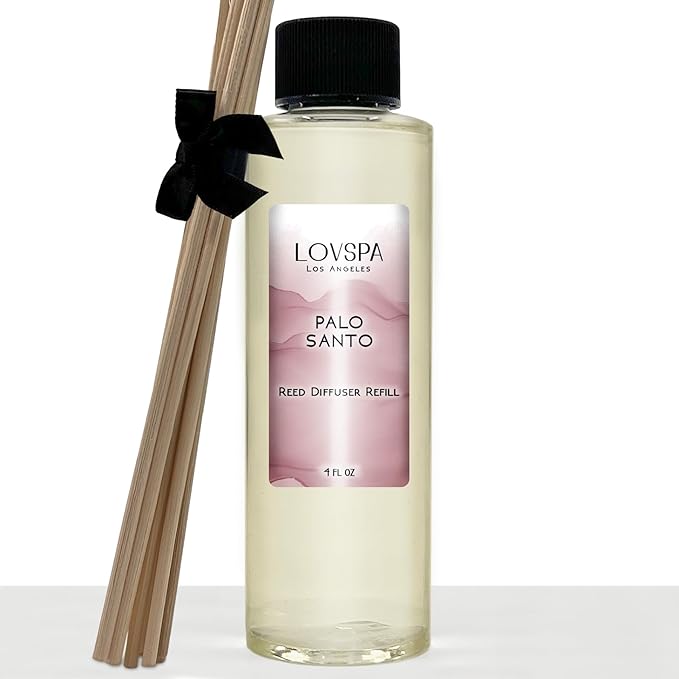 LOVSPA Palo Santo Diffuser Oil - Luxury Essential Oils for Diffuser Refill & Air Freshener Room Spray - Long-Lasting & Natural Home Fragrance, Scented Oil for Diffusers, USA Made, 4oz - Bloomnest