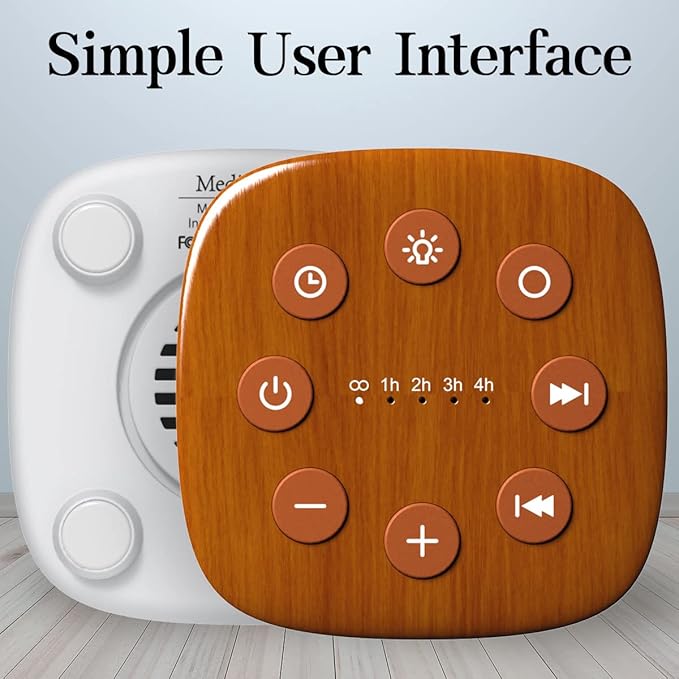 Meditation White Noise Machine Sound Machine 30 Soothing Sounds 12 Night Light 5 Auto-Off Timer Portable Sleep Machine for Travel Powered by AC or USB Sleep Therapy for Baby Kids Adults (Wood Grain) - Bloomnest
