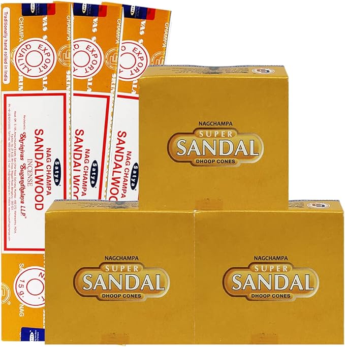 Sandalwood Incense Sticks and Cone Incense Holder Variety Pack Bundle insence insense insienso