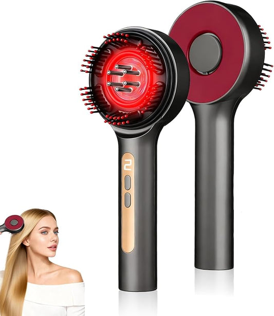 Electric Scalp Massager, 3-in-1 Hair Oil Applicator & Cordless Electric Head Massager, IPX7 Waterproof, Portable Scalp Brush for Home & Travel, Grey Bloomnest