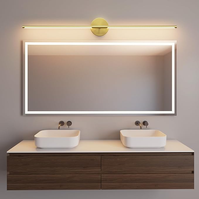 40In Modern Gold Hardwired Bathroom Sconce Vanity Light Bar Over Mirror 3000K Bathroom Light Fixture 360° Rotatable for Bedroom Living Room - Bloomnest