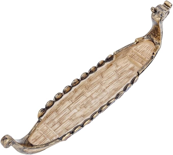 Comeon Retro Incense Burners Traditional Chinese Design Dragon Boat Incense Stick Holder Burner Hand Carved Carving Censer Ornaments (Brown) - Bloomnest