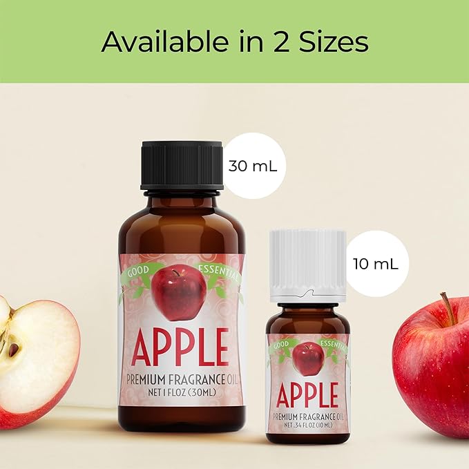 Good Essential Professional Apple Fragrance Oil (30ml/1 fl oz) for Candles, Soaps, Perfume, Lotions, Diffuser & Aromatherapy GoodEssential