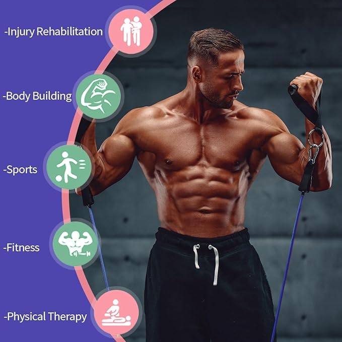 VEICK Resistance Bands, Exercise Bands, Workout Bands, Resistance Bands for Working Out with Handles for Men and Women, Exercising Bands for Fitness Weights Work Out at Home - Bloomnest