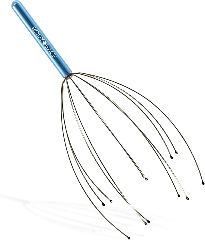 Body Back Scalp Massager, Head Scratcher, Manual Head Massager for Stress Relief, Relaxing Scalp Scratcher, Tingler for Gentle Hair Stimulation (Blue) BodyBack