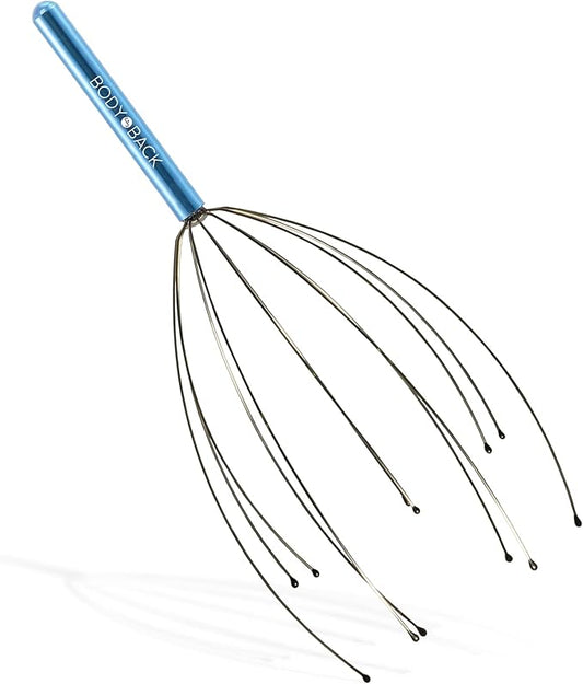 Body Back Scalp Massager, Head Scratcher, Manual Head Massager for Stress Relief, Relaxing Scalp Scratcher, Tingler for Gentle Hair Stimulation (Blue) BodyBack