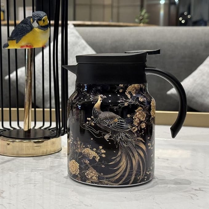 thermal teapot with infuser,Tea Pot with Infusers for Loose Tea,1000ML Thermal Teapot with Removable Infuser & Lid (A)