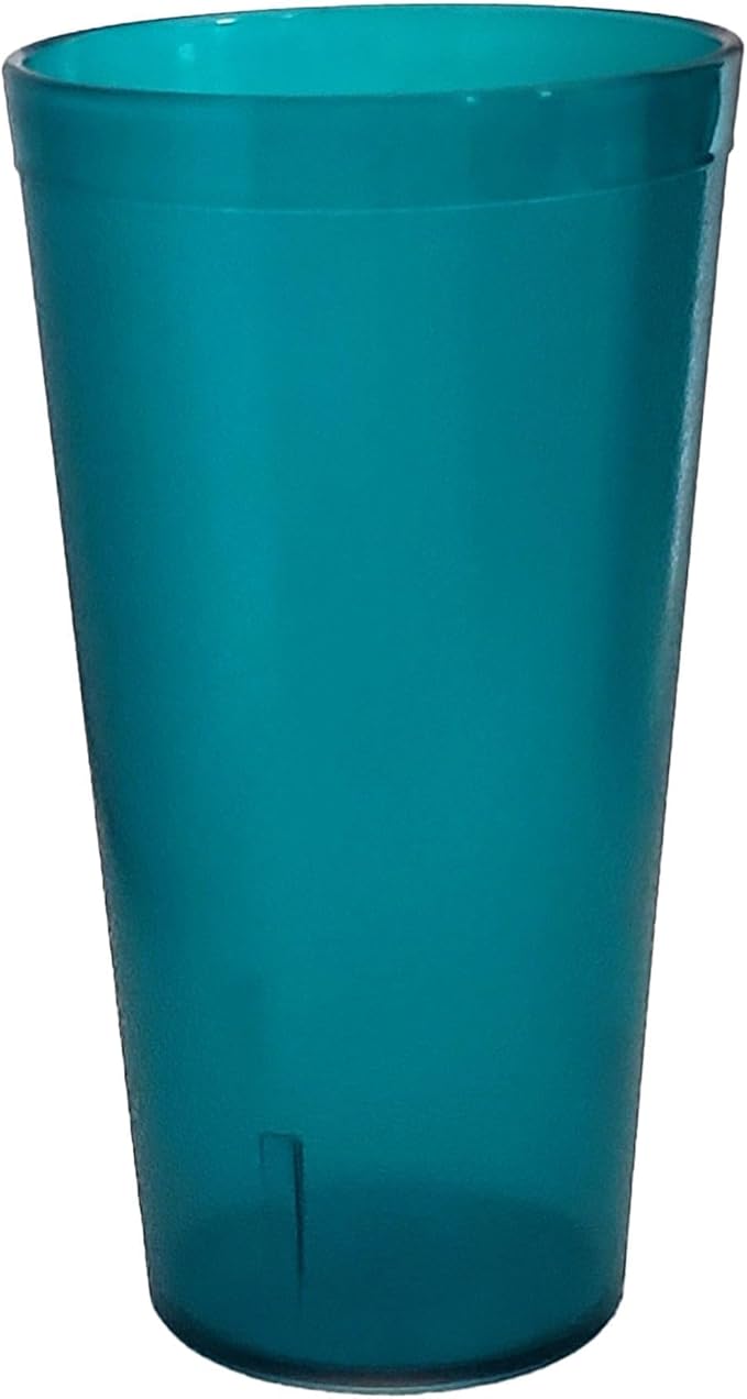 Party Outlaw Teal Plastic Cup Tumblers 6 Pc 16oz Lightweight, Heavy Duty Stackable Cafe Style Plastic Glasses. Reusable & Dishwasher Safe Ice Tea & Water Cupsafe Ice Tea & Water Cups - Bloomnest