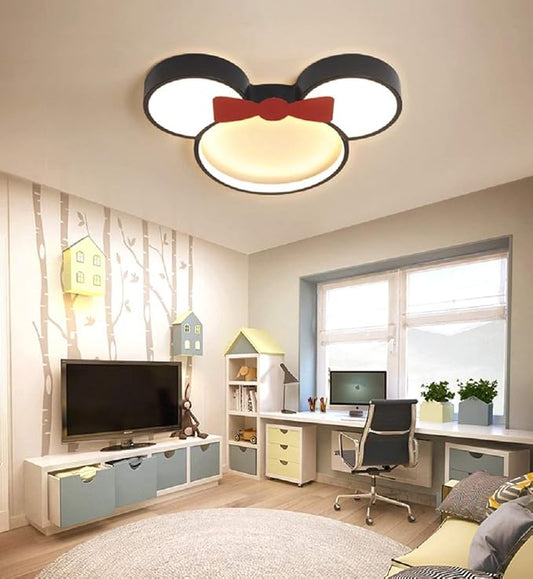 Acrylic Dimmable LED Ceiling Light Cute Cartoon Mouse Head Shape Modern Flush Mount Light Fixtures for Girls Room Kids Room Children's Room Bedroom - Stepless Dimming - Bloomnest