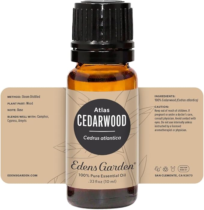 Edens Garden Cedarwood- Atlas Essential Oil- 100% Pure Premium Grade, Undiluted, Natural, Therapeutic, Aromatherapy, The Best for Diffuser, Candle, Laundry, Hair 10 ml (.33 fl oz) - Bloomnest