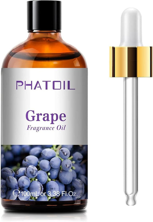 PHATOIL 3.38FL.OZ Grape Fragrance Oils for Aromatherapy, Essential Oils for Diffusers for Home, Perfect for Diffuser, Yoga, Skin Care, DIY Candle and Soap Making - 100ml - Bloomnest