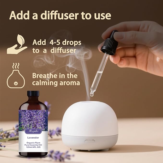 Lavender Essential Oil-Lavender Fragrance Oil 4.33oz (130ml)-100% Pure Natural Scent for Diffusers, Candles, Soap Making & Aromatherapy-Relaxing Home & Gift Essential Oil for Bath, Massage - Bloomnest