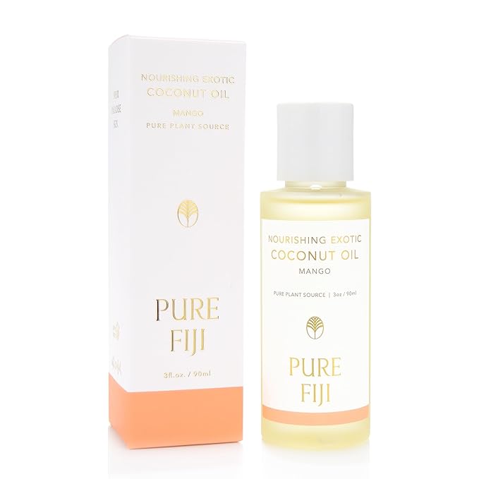 PURE FIJI Travel Size Nourishing Exotic Coconut Oil, Mango (3oz/90ml)