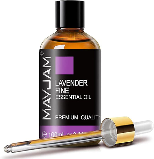 MAYJAM Lavender Fine Essential Oils 3.38 FL.OZ Pure Lavender Fine Oil for Massage Skin Care Hair Care Diffuser Candle and Soap Making - 100ml - Bloomnest