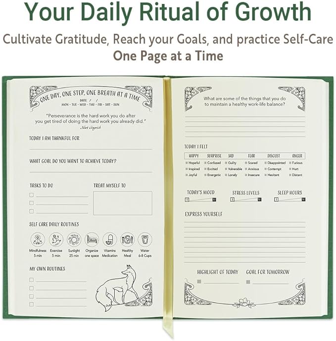 Gratitude Journal for Women with Guided Daily Prompts, Goal Setting & Habit Tracker—90-Day Mindfulness & Self-Care Journal with Relaxing Coloring Pages for Mood, Mindset & Sobriety Support (Hardcover)