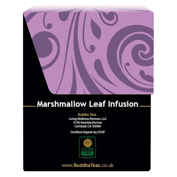 Buddha Teas - Marshmallow Leaf Tea - Herbal Tea - For Health & Wellbeing - With Flavonoids, Magnesium, Calcium & Iron - Clean Ingredients - Caffeine Free - OU Kosher - 18 Tea Bags (Pack of 1) - Bloomnest