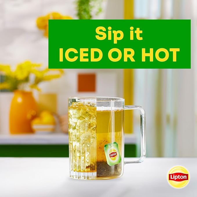 Lipton Lemon Green Tea Bags, Flavored, Unsweetened Teabags for Hot Tea or Iced Tea with Caffeine and Flavonoids, 20 Total Tea Bags (Pack of 3) - Bloomnest