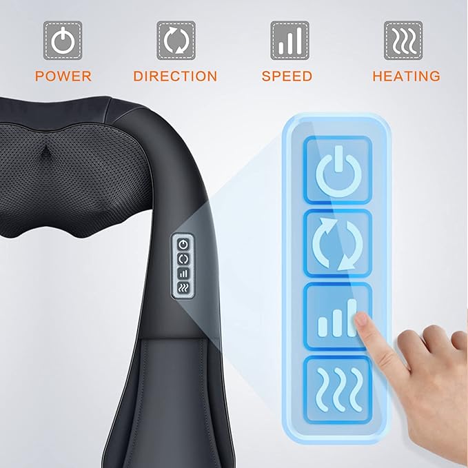 Neck and Shoulder Massager with Heat, Shiatsu Neck Massager for Neck and Shoulder Massage, Neck and Back Massager for Office & Home Use, Birthday Gifts