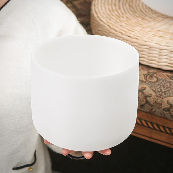 Hye-eun 8 Inch 432hz F Note Perfect Pitch Crystal Singing Bowl Heart Chakra for Healing With Heavy Duty Carrying Case for Sound Therapy Musical Vibration - Bloomnest