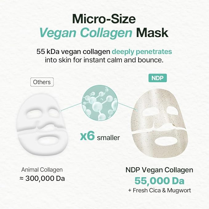 NDP Collagen Cica Cooling Hydro Mask – World’s First Freeze-Ready Hydrogel Face Mask with 55,000Da Vegan Collagen, Real Mugwort & Centella – Korean Mask for Sensitive Skin (36g x 4ea) - Bloomnest