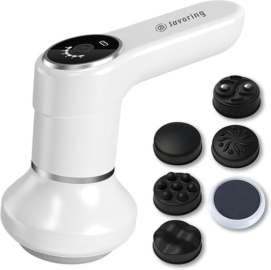 Cordless Body Massage Lymphatic Drainage Tool, 5-in-1 Handheld Body Sculpting Machine, Electric Cellulite Massager with 6 Speeds, Rechargeable & Portable Cellulite Roller for Thighs Butt Fat - Bloomnest