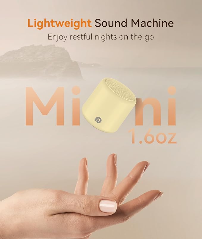 Dreamegg Travel White Noise Machine - Portable Sound Machine for Baby Adults, Travel Sound Machine for Sleep, 16 Nature Sound, Timer, White Noise Machine for Sleeping Gift, Butter