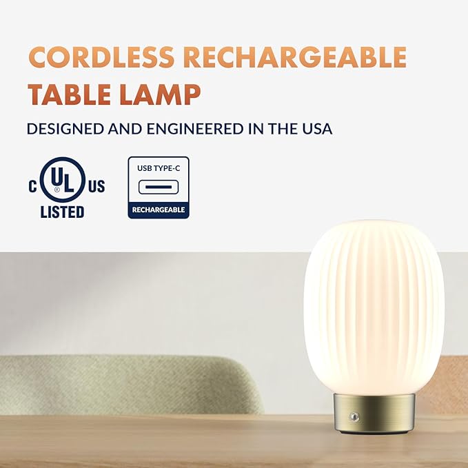 Newhouse Lighting Altura, Brass 2700K Dimmable Cordless USB-C Rechargeable Table Lamp NHTL-AL-BRS, Cordless Desk Lamp for Living Room, Bedroom, Coffee Table, and Other Cozy Home Decor - Bloomnest