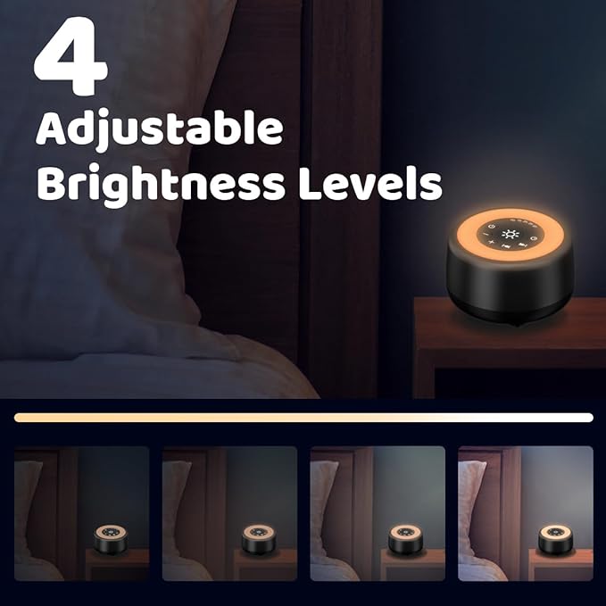Sleepbox Sound White Noise Machine with 25 Soothing Sounds 10 Colors Warm Night Light 4 Brightness Levels 32 Volume Levels 5 Timer and Memory Function Perfect for Kids Adults Seniors Sleeping Black - Bloomnest