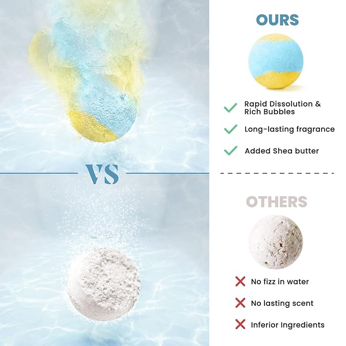 Bath Bombs Set, 20 pcs Natural Shea Butter & Safe Oil Bath Bomb for Skin Moisturizing, Handmade Bubble Bath & Fizzy, Ideal Presents for Women - Bloomnest